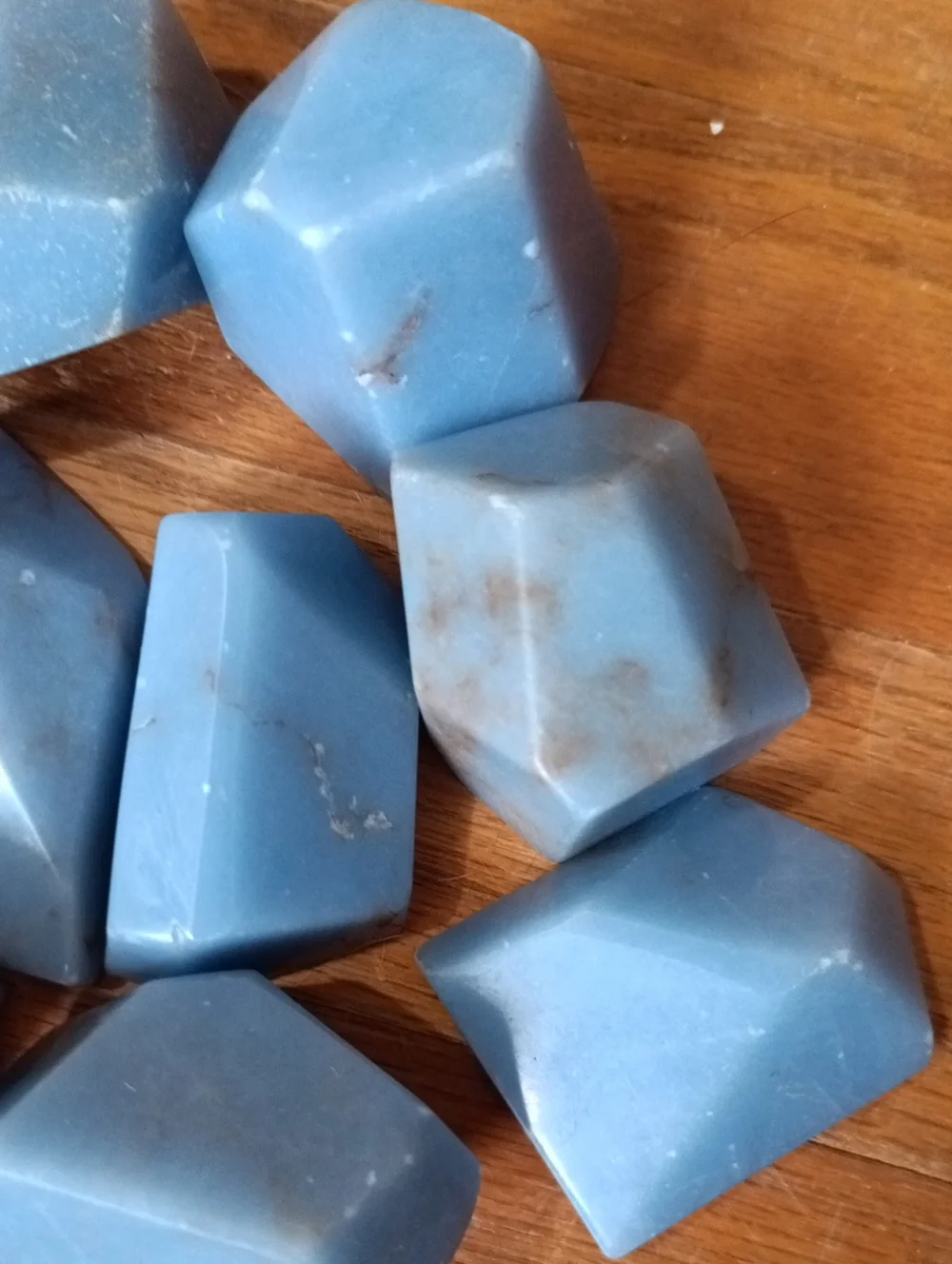 Blue Angelite Crystal Freeform Lot Of 10